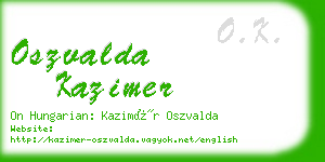 oszvalda kazimer business card